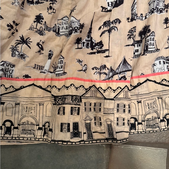 Sue Sartor/Katie Kime  
Pinky Beige flounce dress w/ salmon Accents - Picture 5 of 9